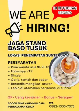 Loker pramusaji baso tusuk