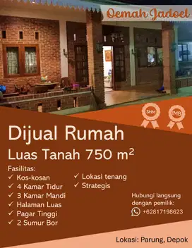 Dijual Rumah LT 750 m2 (Lokasi tenang dan strategis)