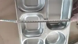 Food Tray Nampan Tempat Makan 5 Sekat Stainless SS304 Foodgrade +Tutup
