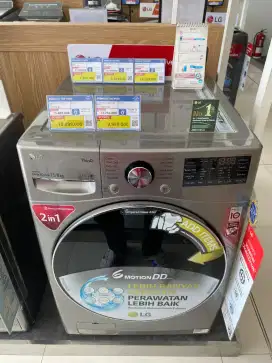 LG WM Front Loading 15 Kg Silver F2515RTGV/SL