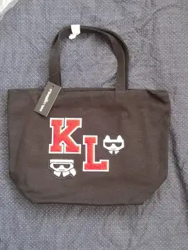 Karl Lagerfeld Canvas Tote Large Black Patch