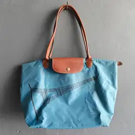 LONGCHAMP Blue Printed Paris Eiffel Tower
