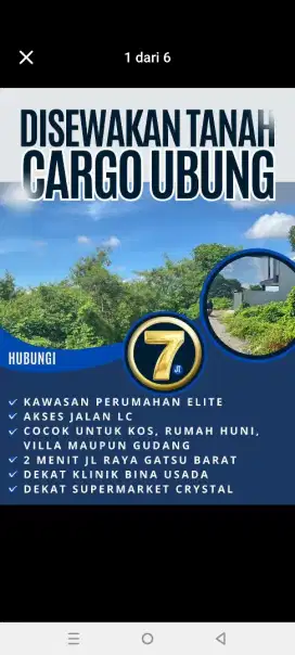 Disewakan tanah di jalan cargo iv ubung denpasar utara