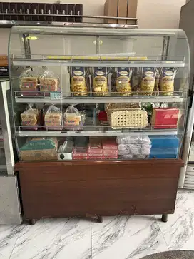 Rak serbaguna kaca lengkung / rak display