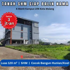 Tanah Kavling 3 Unit Legalitas SHM Kota Malang