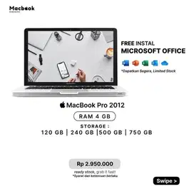 Macbook Pro 2012 RAM 4/500 GB Intel Core i5
