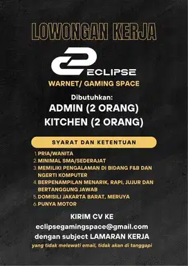 Admin dan Kitchen, 20-30, Pria/Wanita