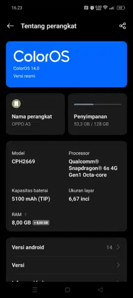 OPPO A3 RAM 8/256 2025 MULUS