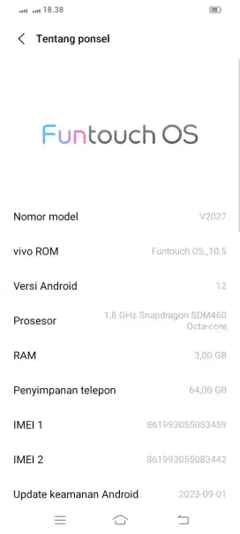 Vivo V2027 Harga 700k nego