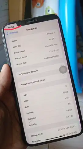 Iphone Xs max 64g fullset minus dikit