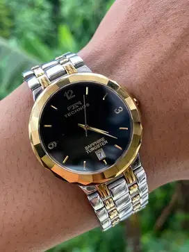 Technos TwoTone Tungsten Sapphire Quartz Watch