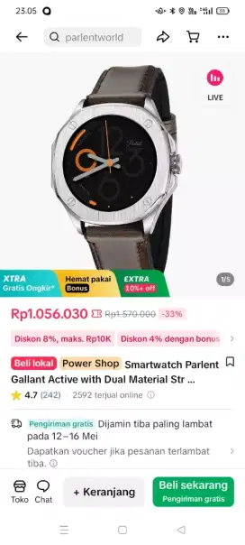 Smartwatch parlent galland active with dual material strong