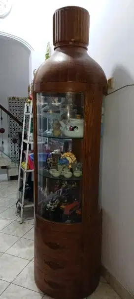 Jual Lemari Pajangan BOTOL KAYU Jati