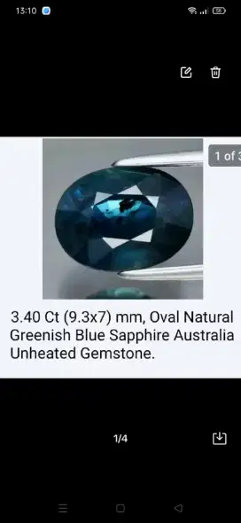 Natural Blue Sapphire 3.39 Carats Memo Noheated