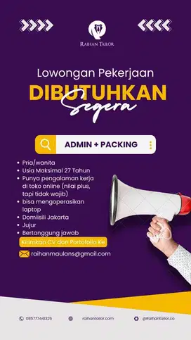 Admin + packing