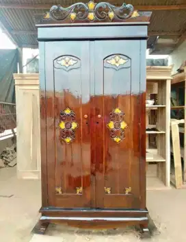 Lemari jati pakaian 2 pintu