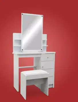meja rias putih kaca slide