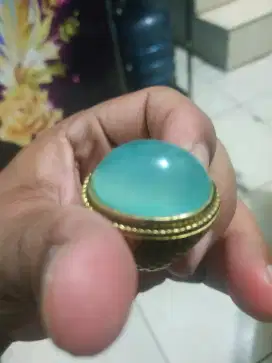 Batu cincin anggur warna tosca natural serat kura jumbo jarang ada