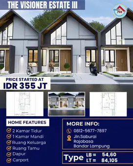RUMAH CLUSTER ONE GATE SISTEM DEKAT UNILA
