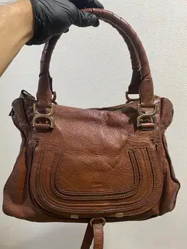 Tas Chloe marcie handbag brown leather original harga net