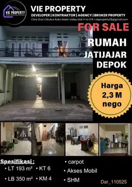 Jatijajar ,Depok, rumah siap huni, harga bagus