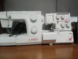 Mesin jahit merk butterfly dan mesin obras merk janome