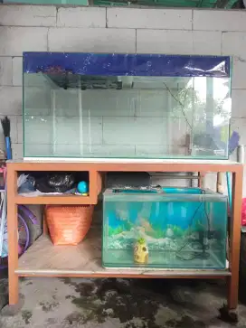 Dijual aquarium bekas plus mejanya sekalian