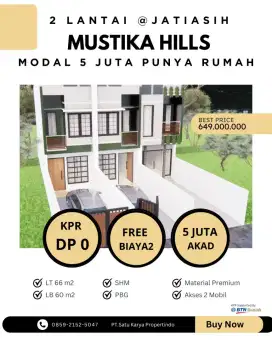 TERMURAH 2 LANTAI 600JT-AN DI JATIASIH