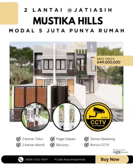Di jual CEPAT TERMURAH DI JATIASIH 2 LANTAI 600JT-AN