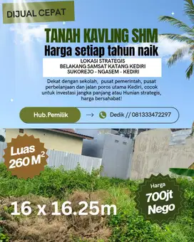 BU Dijual Tanah Kavling ISTIMEWA Kota Kabupaten Kediri