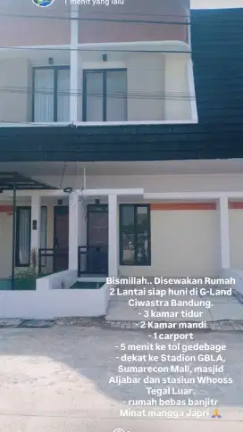 Di sewakan rumah baru siap huni
