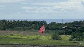 Tanah dengan view laut sawah dan gunung di tabanan