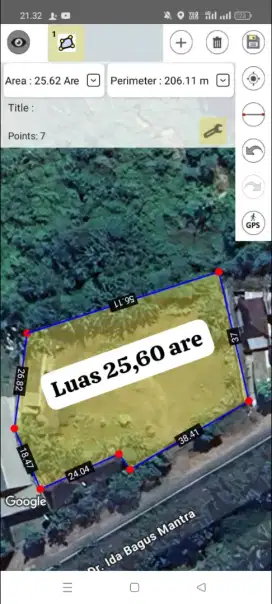 Disewakan tanah 25,6 are pinggir jalan utama ib mantra gianyar bali