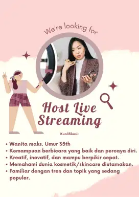DIBUTUHKAN HOST LIVE STREAMING KOSMETIK