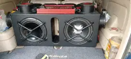 Box audio dobel subwoofer ukuran 12 inch