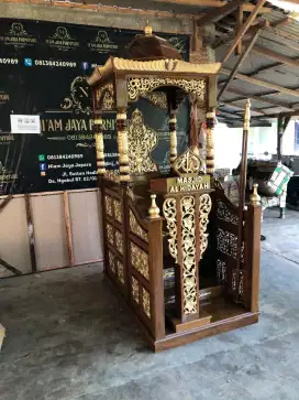 mimbar masjid kayu jati