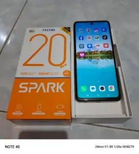 Tecno Spark 20 Pro 8/256 Mulus Normal Fullset