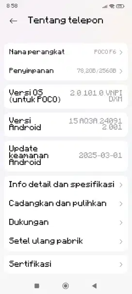 POCO F6 8/256 KOMPLIT