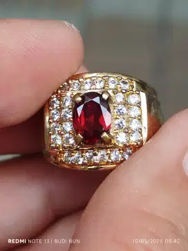 Garnet pyrope Namibia 1.31 carat ring alpaka memo MRI