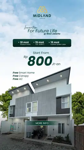 Rumah Baru 2 Lantai Dekat Poris Jakbar Bisa Tanpa Dp