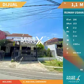 Dijual Rumah Usaha Dekat Sekolah Hwa Ind di Ikan-ikan Malang