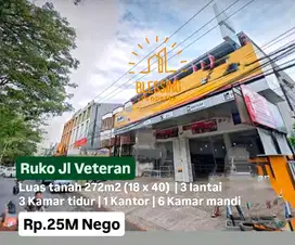 Ruko jalan poros veteran pusat kota kawasan ramai