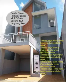 KPR Rumah 3 Lantai DP 0% Booking 10 Jt Kelapa Dua Depok