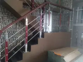 Reling tangga stanlis kaca