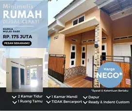 Rumah murah 2 kamar ready dan indent custom hanya 175 jutaan