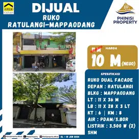 DIJUAL RUKO MURAH 3 LANTAI DI RATULANGI-MAPPAODANG
