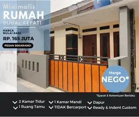 Rumah murah 2 kamar ready dan indent custom dilokasi strategis