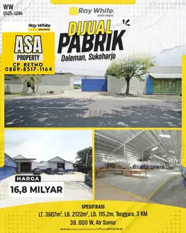 PABRIK DIJUAL DALEMAN SUKOHARJO