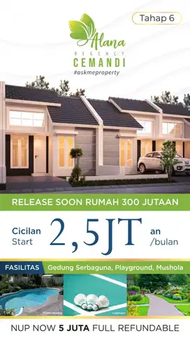 Dijual Cluster Premium Murah Alana Cemandi 6 Lokasi Strategis Sidoarjo
