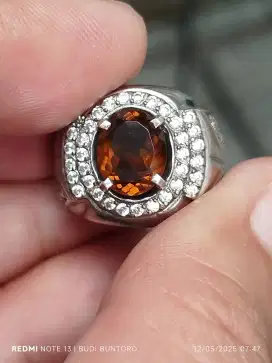 Batu citrine 2.58 carat ring perak memo skylab